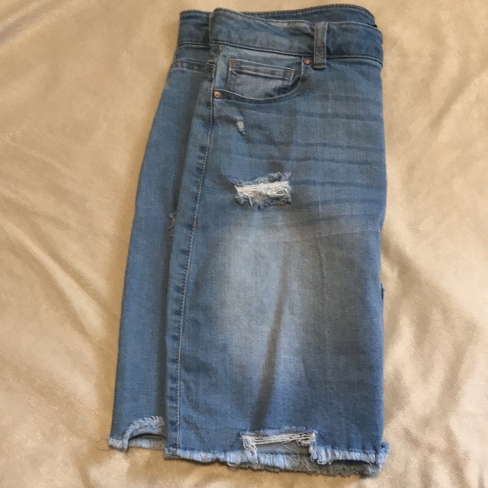 Denim Ripped Mini Skirt - Picture 3 of 3